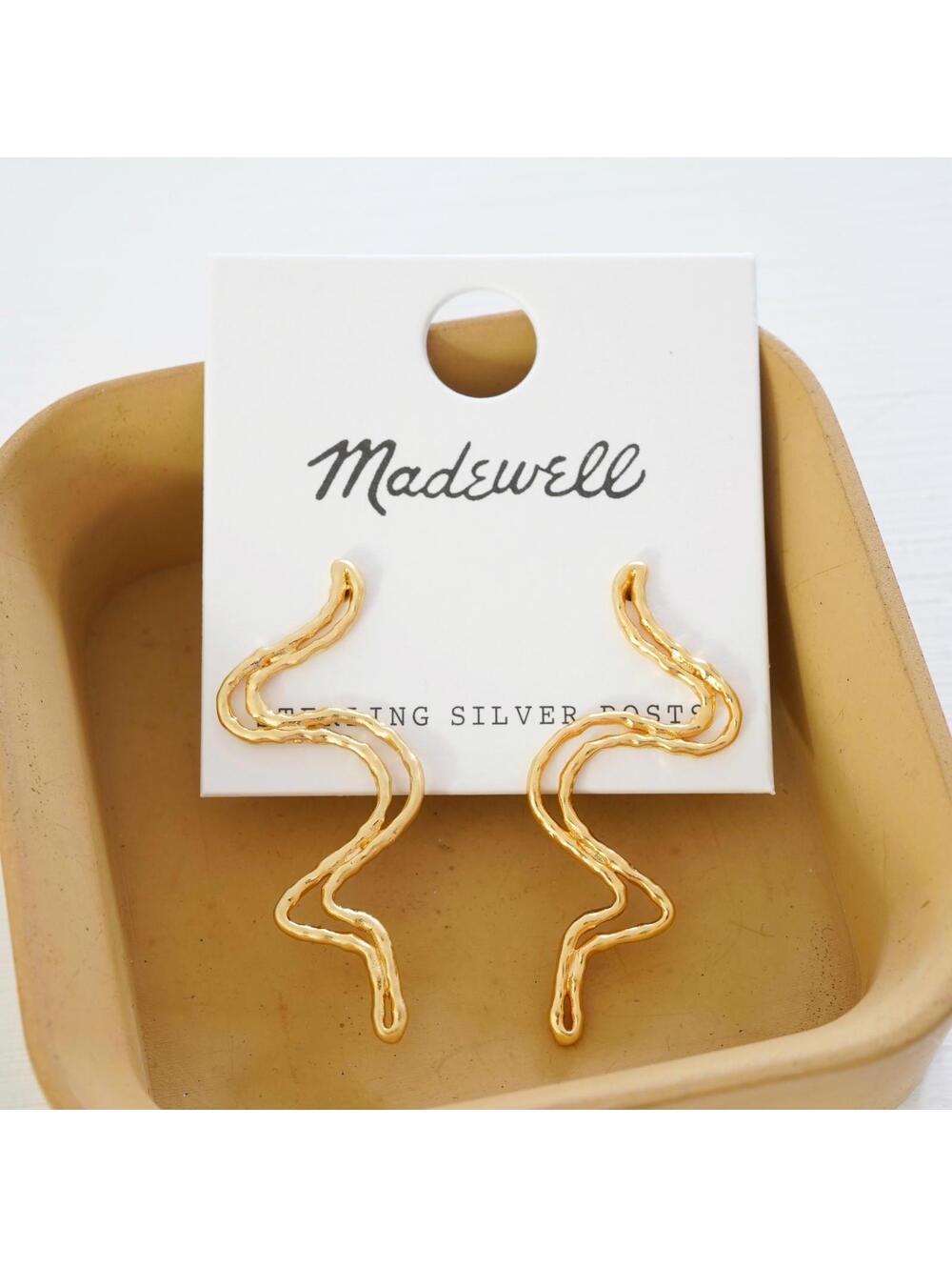 Madewell Hammered Squiggle Statement Earrings